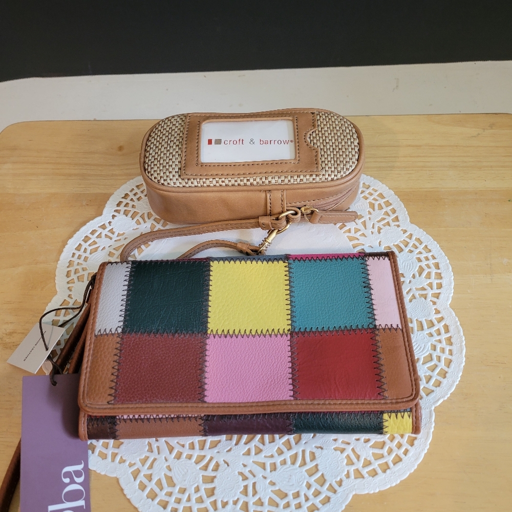 NWT Kooba Patchwork Multicolor Wristlet & Bonus Wristlet